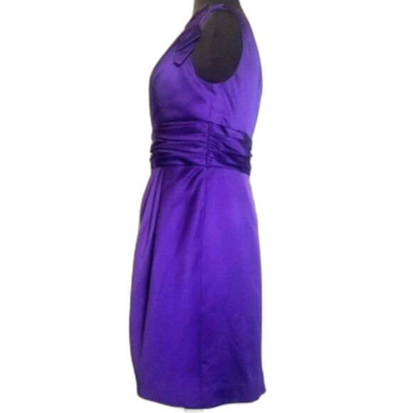 Davids Bridal Elegant One Shoulder Purple Midi Dress, NWOT, Size 8 - Picture 4 of 9